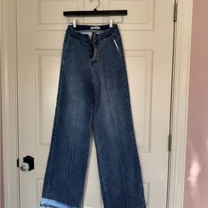 Elegant Dark Blue Flare Jeans